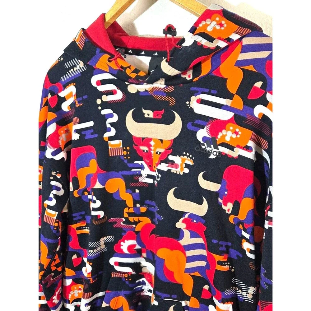Adidas Chinese New Year Hoodie Mens Small Year of the Ox Graphic Pullover